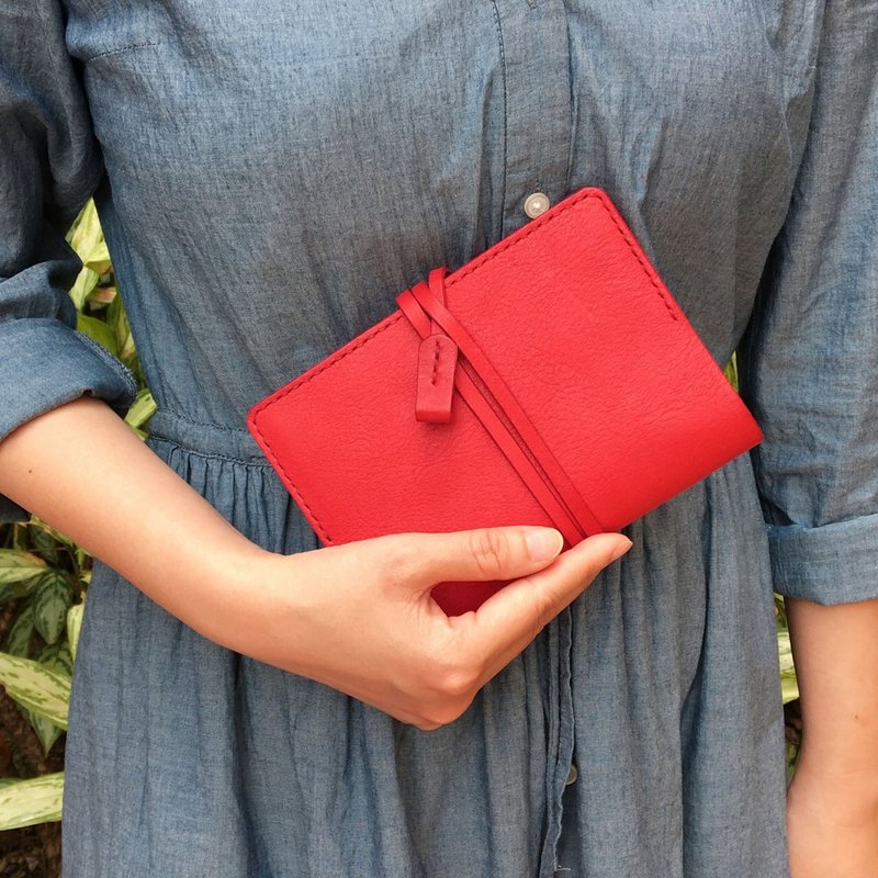 艾曼纽 A6 红丝绒 皮革手帐书衣书套笔记本【限量】定制刻字礼物 - 书衣/书套 - 真皮 红色