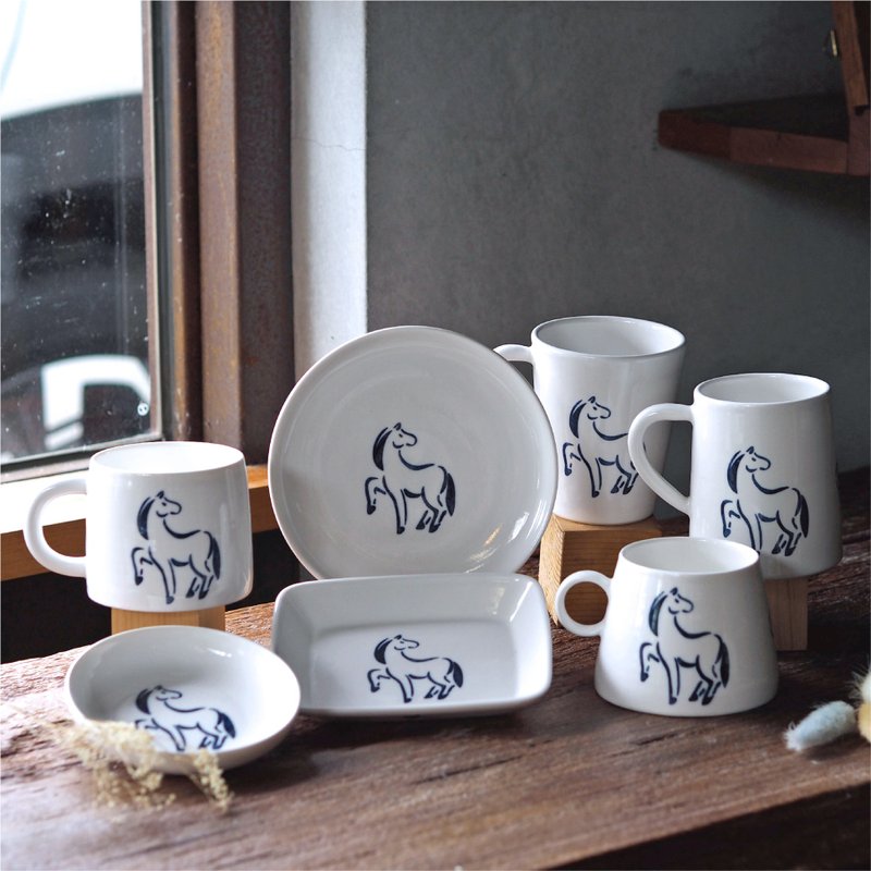 【一马当先】马年青花瓷系列 - 咖啡杯/马克杯 - 瓷 蓝色