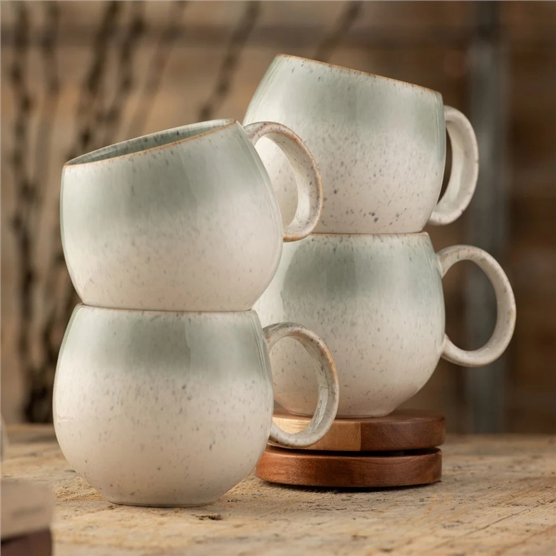 爱尔兰Belleek Living 海雾窑变釉 胖胖马克杯4入组 入厝礼 - 其他杯子 - 陶 多色