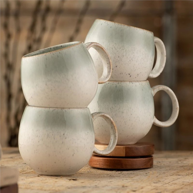 爱尔兰Belleek Living 海雾窑变釉 胖胖马克杯4入组 入厝礼 - 其他杯子 - 陶 多色