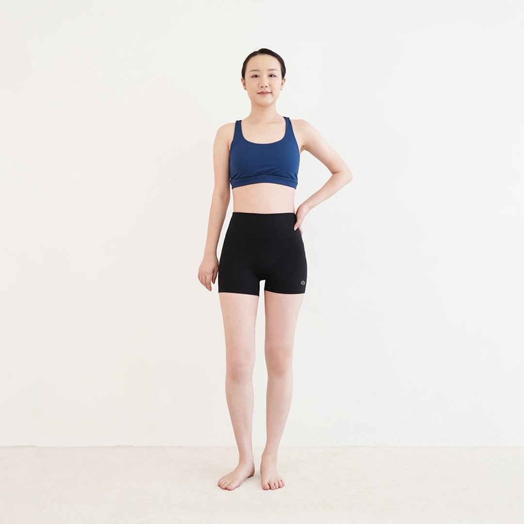 【Mukasa】FITNESS 运动提臀二分短裤 - 个性黑 - MUK-23965 - 女装瑜珈服 - 其他材质 黑色