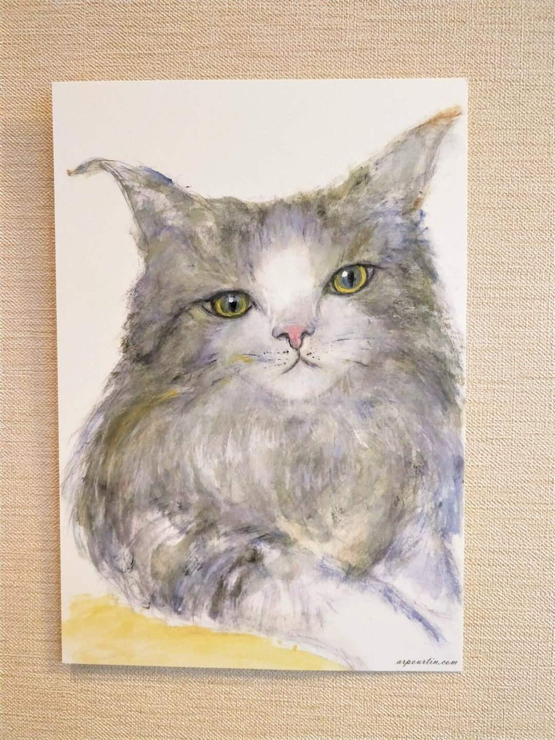 灰猫/猫/挂画/装饰画/海报/装饰画片/居家布置/手绘/Wall decor - 海报/装饰画/版画 - 纸 白色
