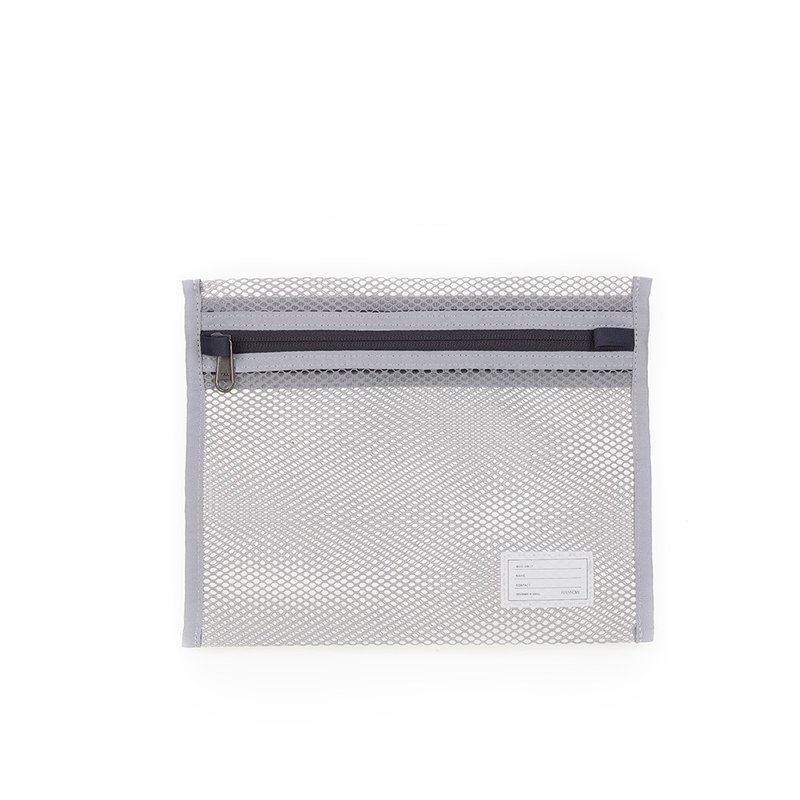 内袋系列-轻便网状收纳袋-岩灰-RMD230GR - 手拿包 - 棉．麻 灰色