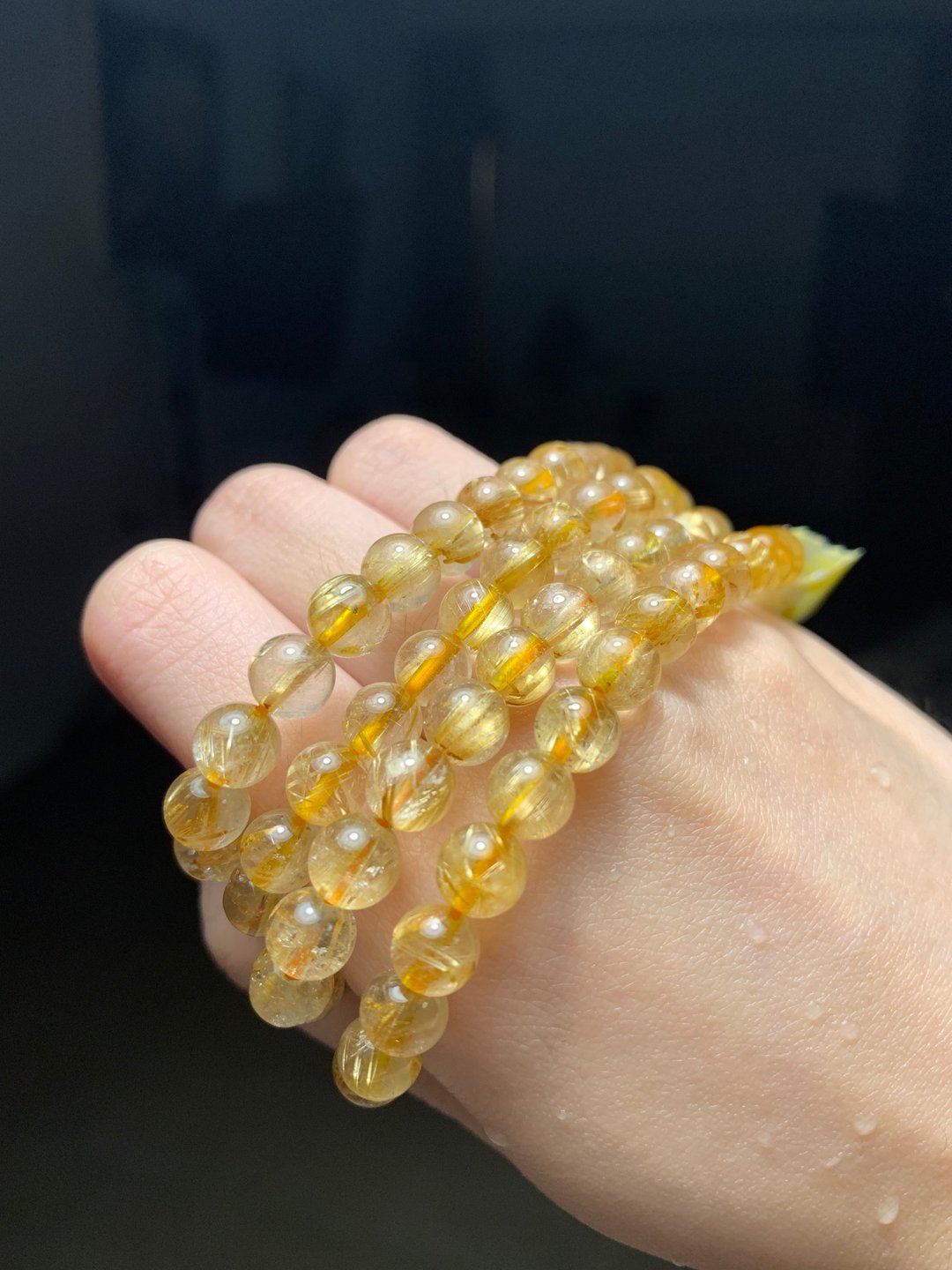 MH天然石手珠_钛晶 - 手链/手环 - 水晶 金色