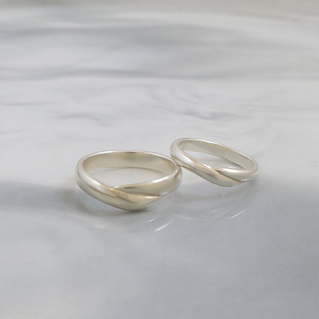 浓情相依 / 设计款・金工银戒・婚戒对戒・一人成班 - 金工/饰品 - 纯银 