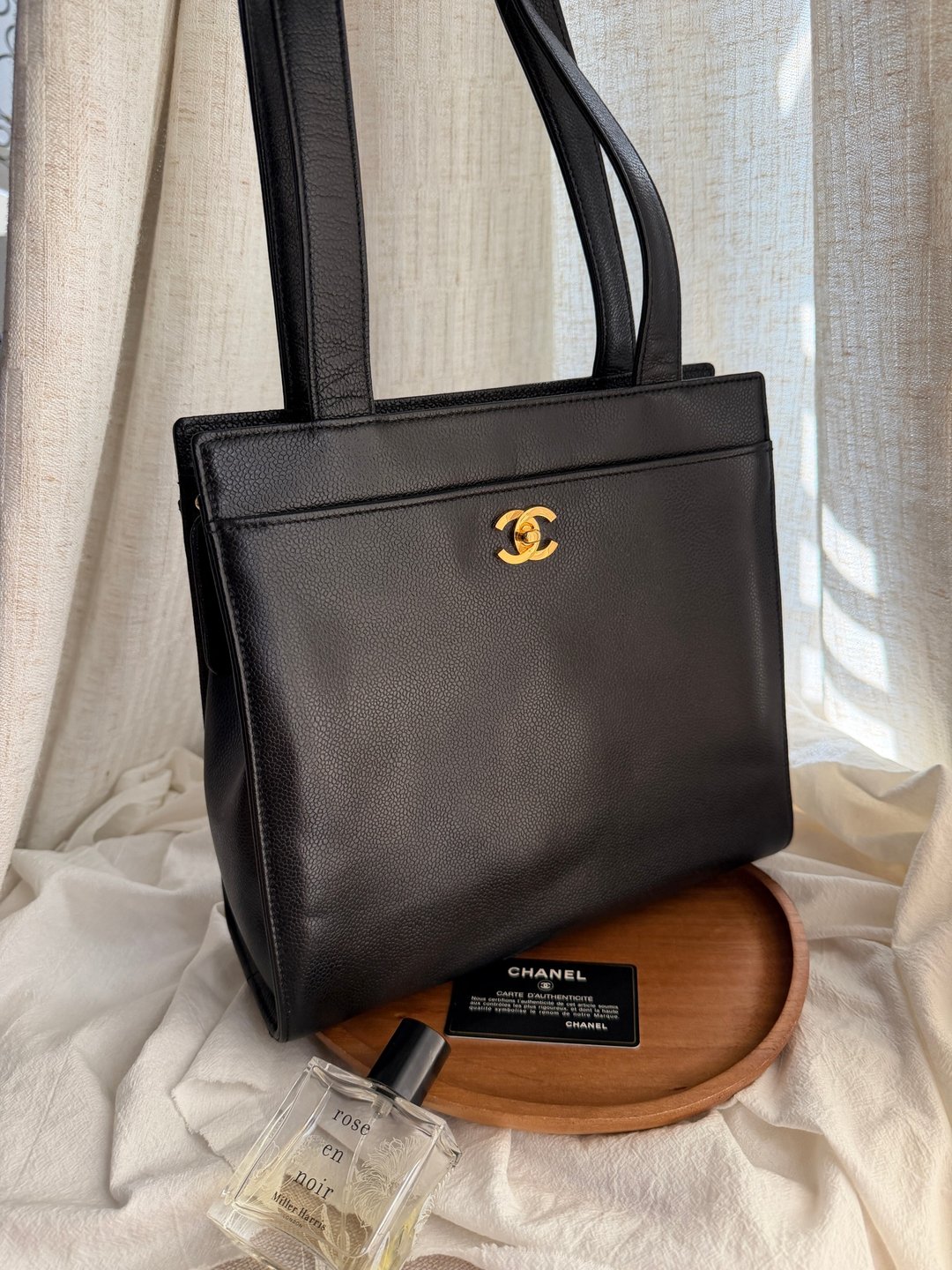 Chanel Vintage 复古香奈儿鱼子酱牛皮托特肩背包中古包 - 手提包/手提袋 - 真皮 