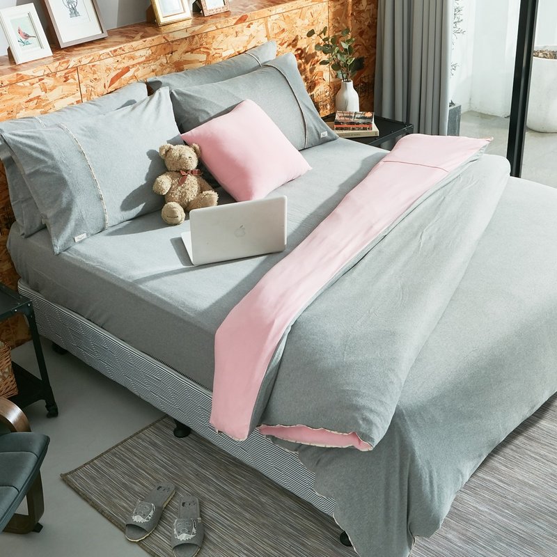 胶原蛋白MIT有机棉针织被套(樱花粉) - 寝具 - 棉．麻 粉红色