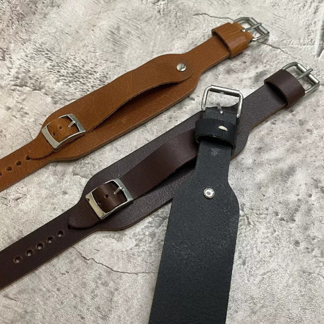 Timeless Watchband 军风牛皮真皮男士表带 16/18/20/22MM - 表带 - 真皮 多色