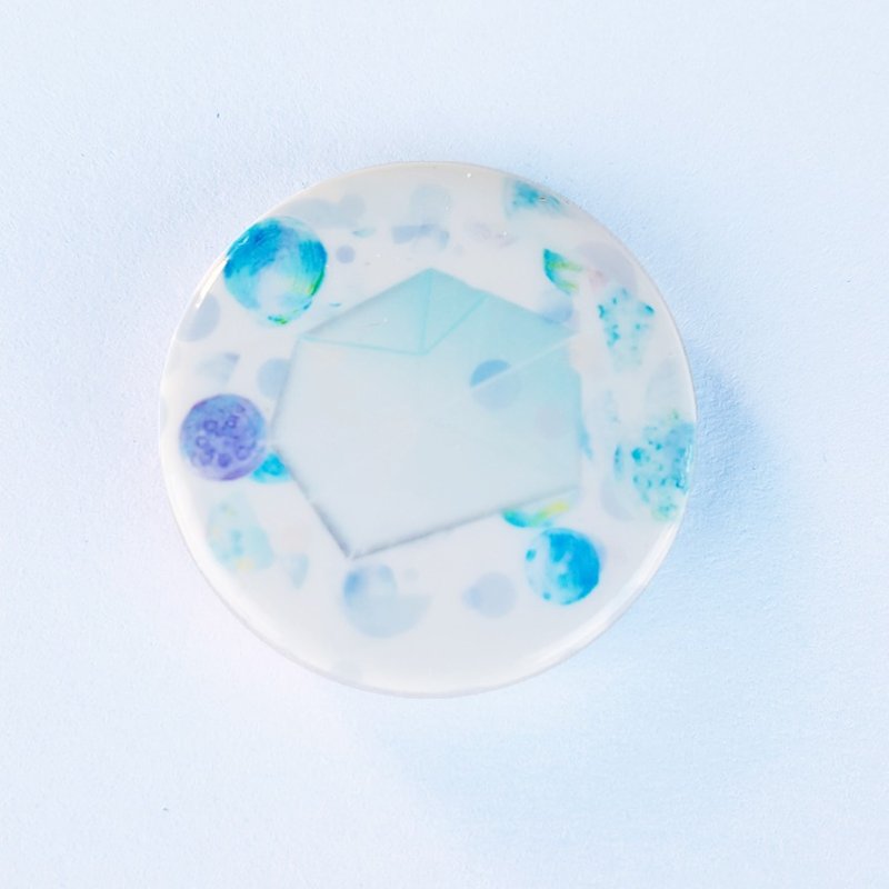 浅 意识 胸章别针 - 胸针 - 塑料 蓝色