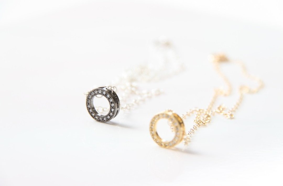 "链圈圈"纯银镀金项链 1件/ Sterling silver plated gold with - 项链 - 宝石 金色