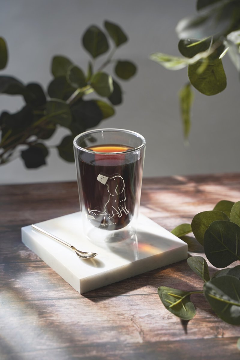 FUSHIMA x WHOSMiNG 联名款双层玻璃杯380ml(狗主子) - 其他 - 玻璃 透明