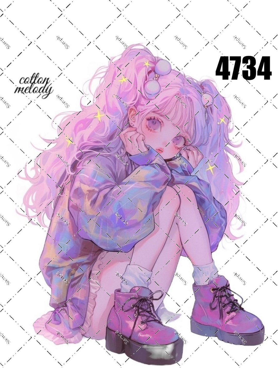 original sticker no.4734 人物贴纸 原创贴纸 原创人物贴纸 装饰贴纸 cotton melody - 贴纸 - 纸 