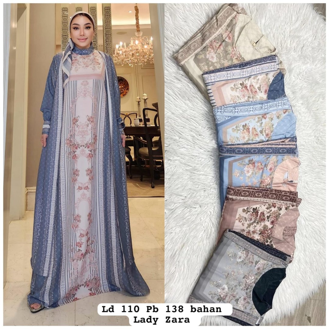 【INBATIC】穆斯林连身裙 Gamis Premium - Belle - 洋装/连衣裙 - 棉 