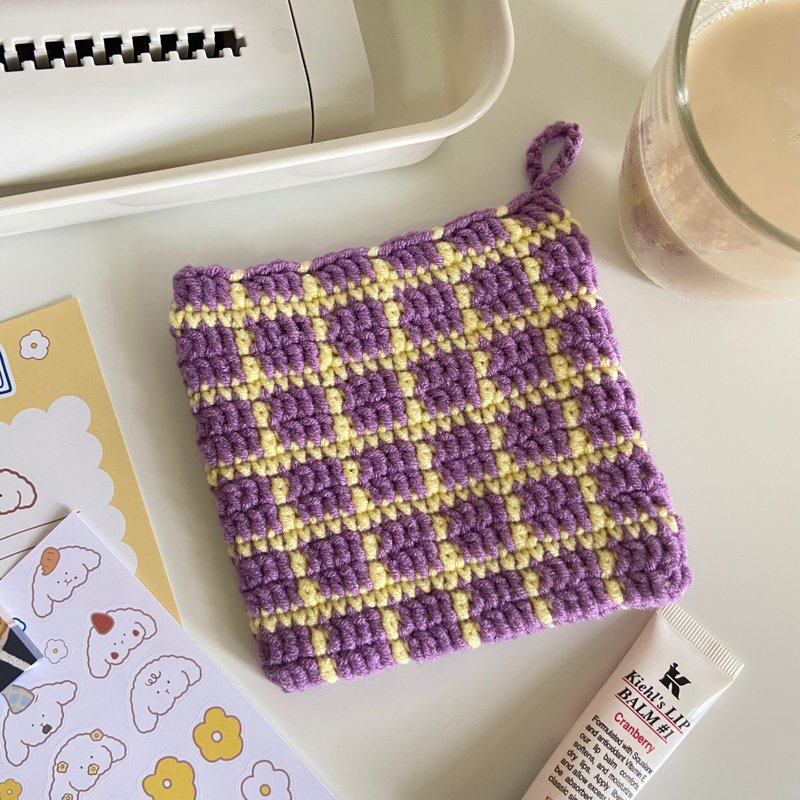 钩编麦片碗垫大型杯垫软纱 - 杯垫 - 聚酯纤维 紫色