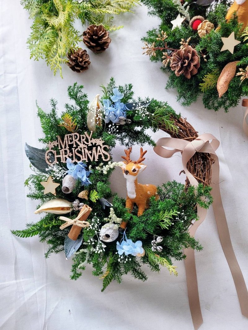 缤纷圣诞。半月/圆型 圣诞花圈手作课 (干燥雪松/永生雪松) - 植栽 - 植物．花 
