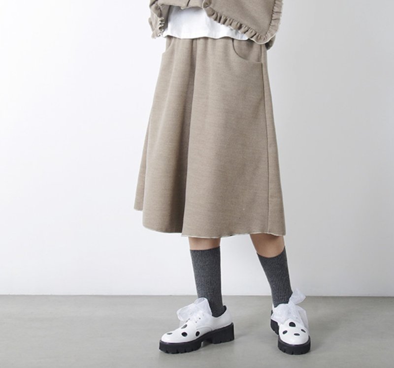 驼色七分阔腿裤 裤裙 - imakokoni - 女装长裤 - 聚酯纤维 卡其色