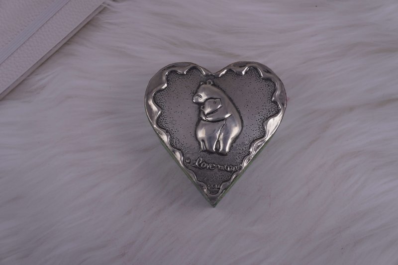 锡雕北极熊+蝶谷巴特心型珠宝盒 - 收纳用品 - 其他材质 透明