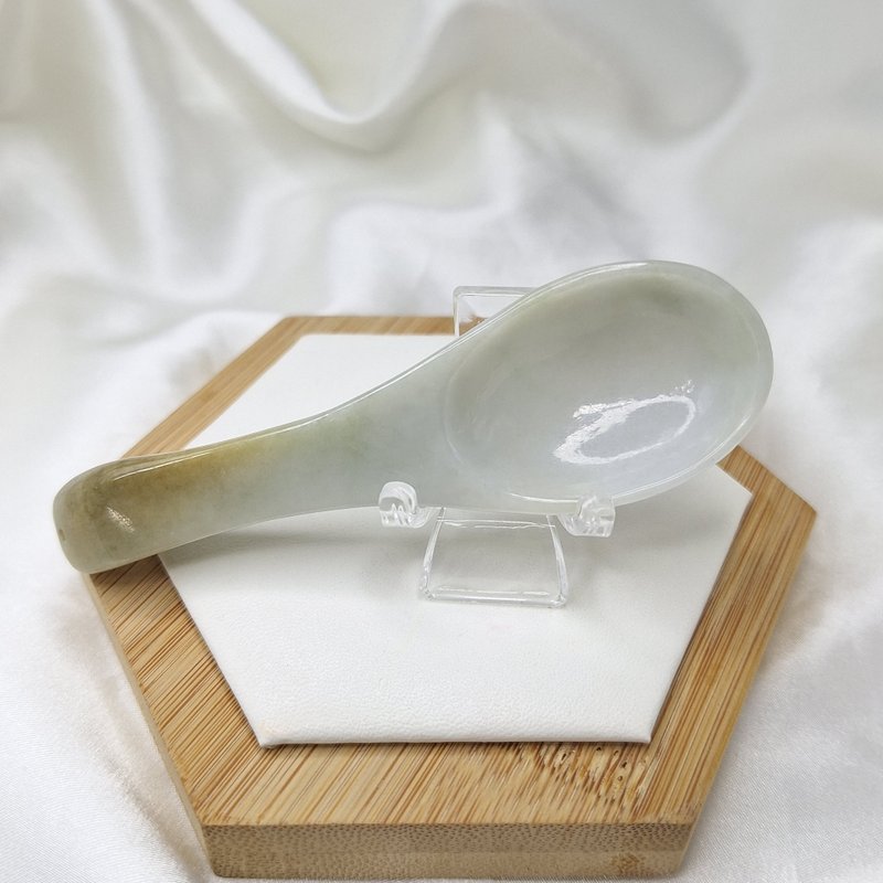 天然黄翡 玉汤匙 挂件 摆件 | 天然缅甸玉A货翡翠 - 摆饰 - 玉石 