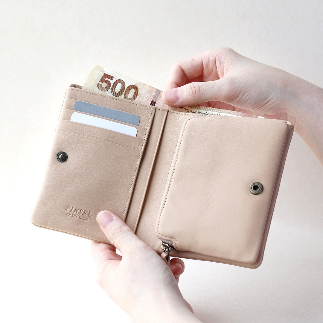 pinsel wallet：焙烤杏仁 - 皮夹/钱包 - 真皮 