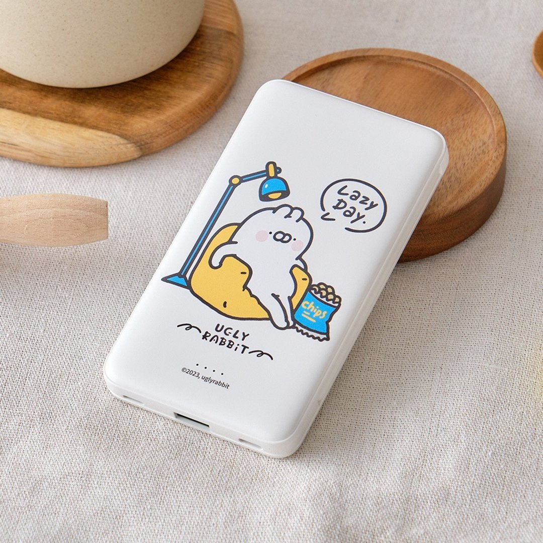 丑白兔Lazy Day自带双线快充10000mAh行动电源 - 充电宝/传输线 - 塑料 多色
