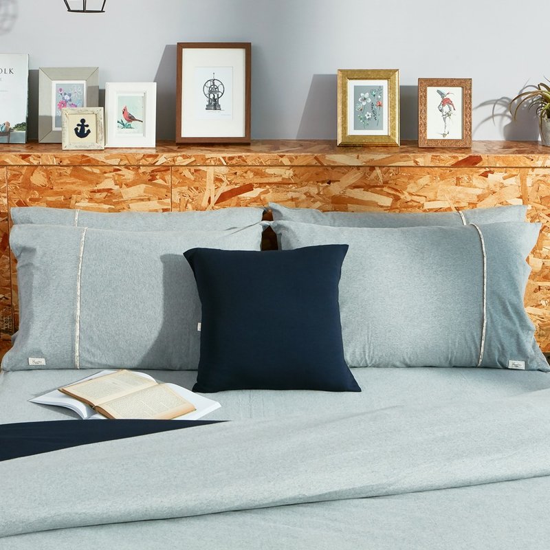 【极致亲肤】MIT有机棉针织枕套-麻花灰(2入/组) - 寝具 - 棉．麻 灰色