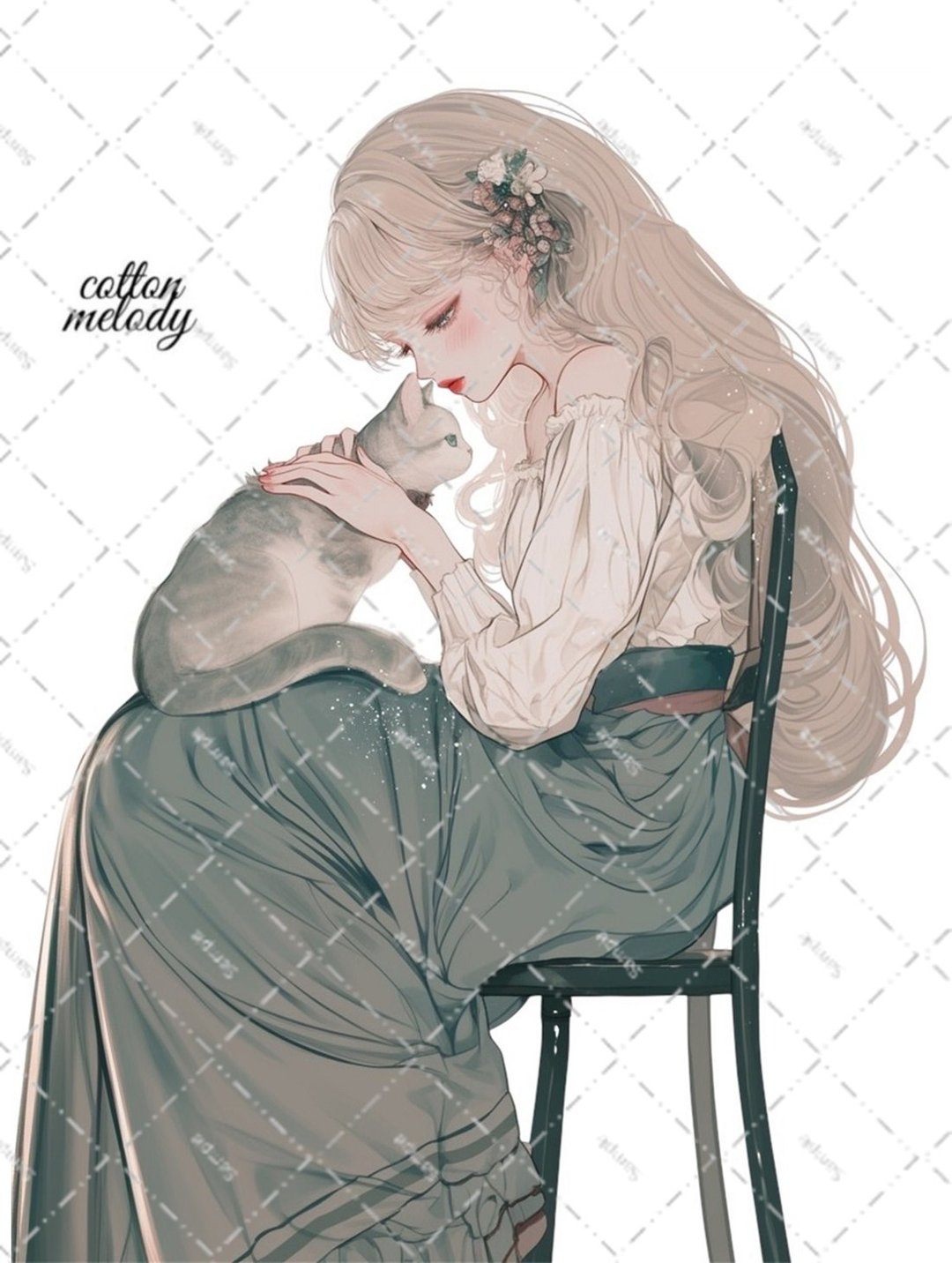 original sticker no.6369 人物贴纸 原创贴纸 人物贴纸 女孩贴纸 原创人物贴纸 - 贴纸 - 纸 