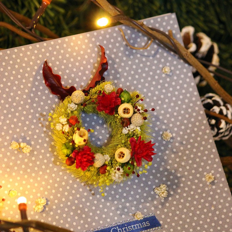 【圣诞卡片-灿金】圣诞节│交换礼物│卡片│干燥花│不凋花│花环│花圈│雪人│ - 植栽/盆栽 - 植物．花 绿色