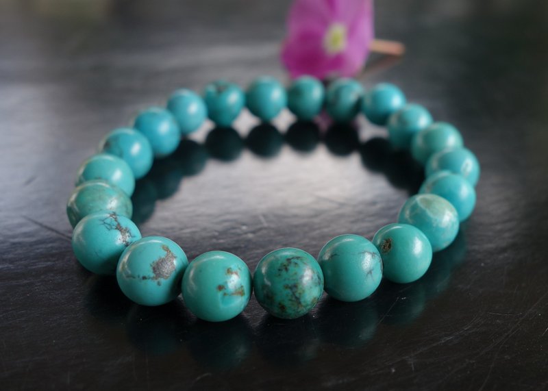 天然老绿松石手链21子 13.5克 手串 西藏老绿松石 藏传老绿松石 - 手链/手环 - 玉石 绿色