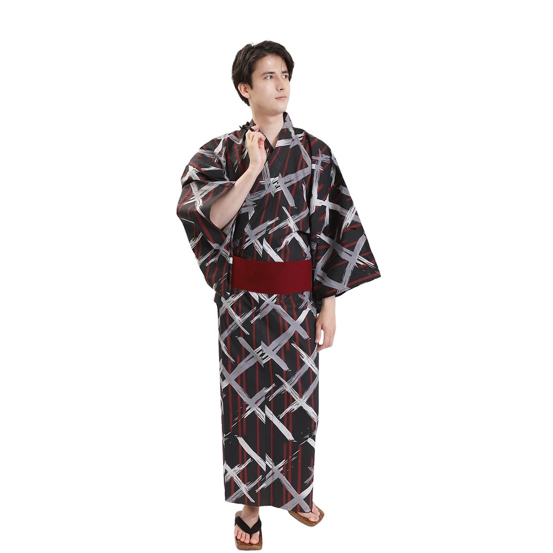 日本 和服 男 绵 浴衣 腰封 2 件 套组 L Z35-f3 yukata - 其他 - 棉．麻 蓝色