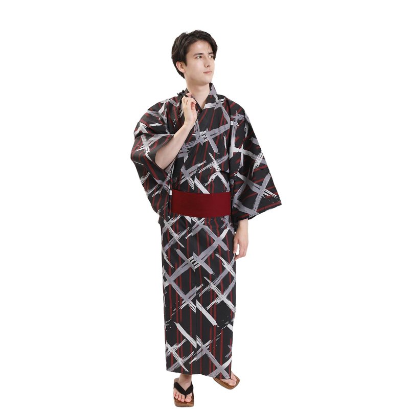 日本 和服 男 绵 浴衣 腰封 2 件 套组 L Z35-f3 yukata - 其他 - 棉．麻 蓝色