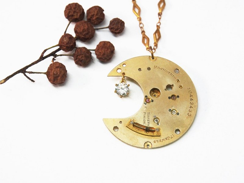 Steampunk  三日月 moon light- Gold - 项链 - 其他金属 金色