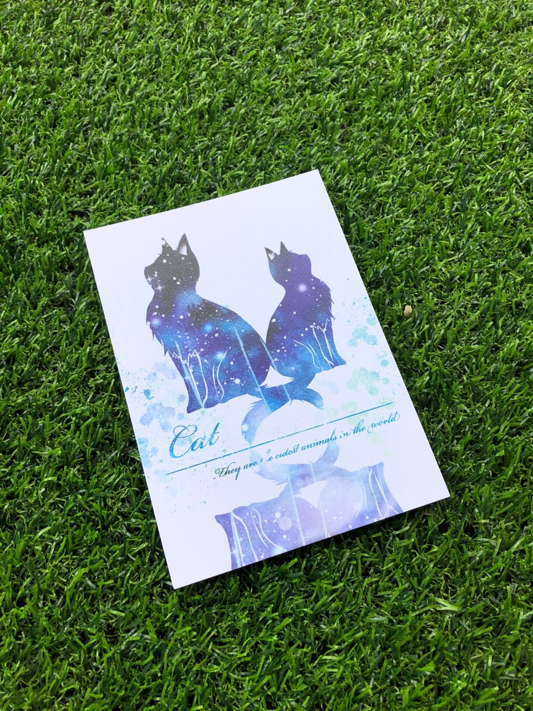 星空猫明信片　桩 - 卡片/明信片 - 纸 蓝色