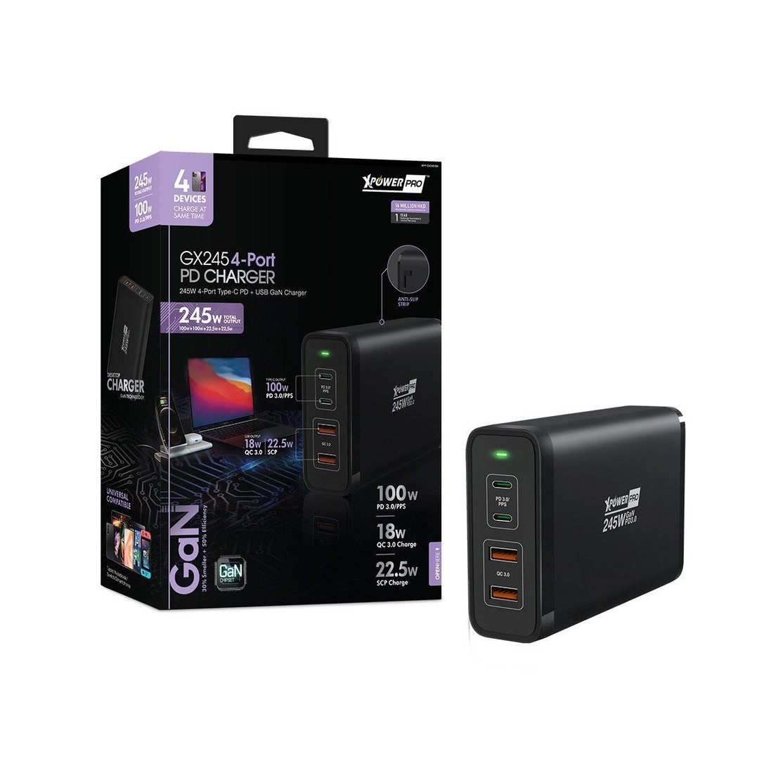 XPower GX245 245W PD GAN 4输出智能充电器 - 手机配件 - 其他金属 黑色