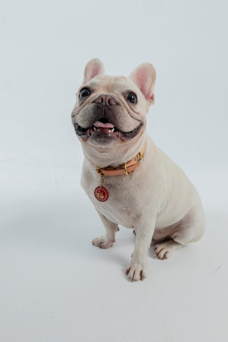 春福财发真皮吊饰 宠物 钥匙 配件  福字M尺寸 - 吊饰 - 真皮 红色