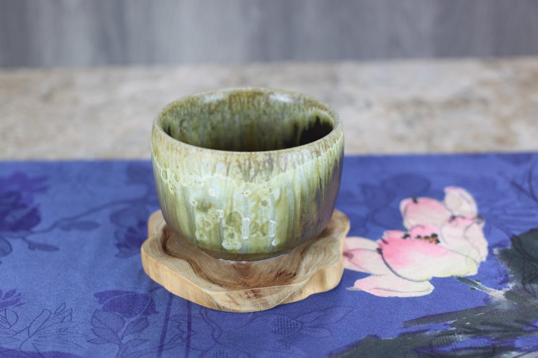 【沐春生活】天然结晶开片 柴烧茶碗 名家叶敏祥手作 150ml - 茶具/茶杯 - 瓷 
