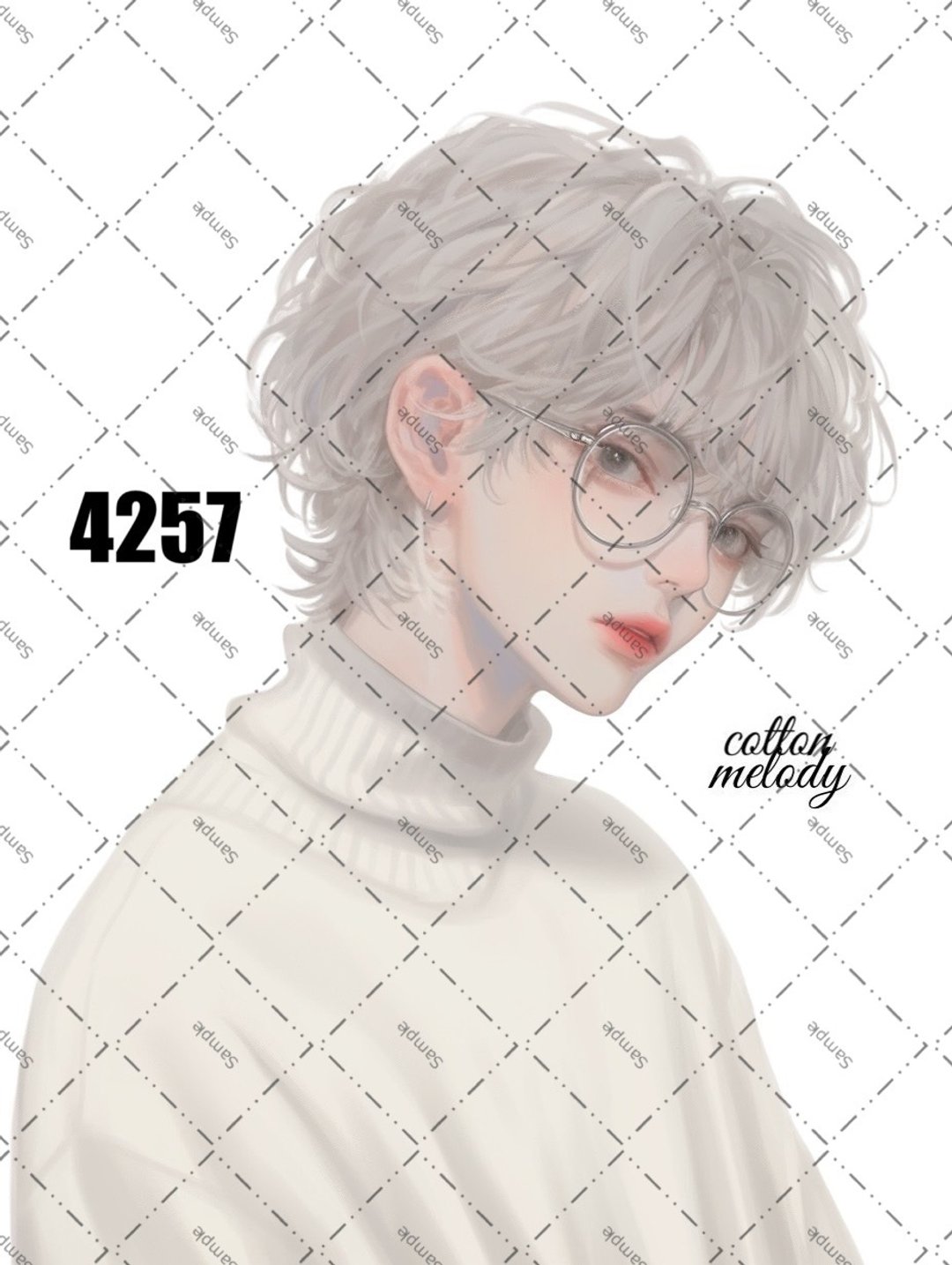 original sticker no.4257 人物贴纸 原创贴纸 原创人物贴纸 装饰贴纸 cotton melody - 贴纸 - 纸 