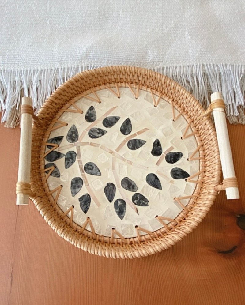 藤编贝壳篮 A02 - 盘子/餐盘/盘架 - 贝壳 