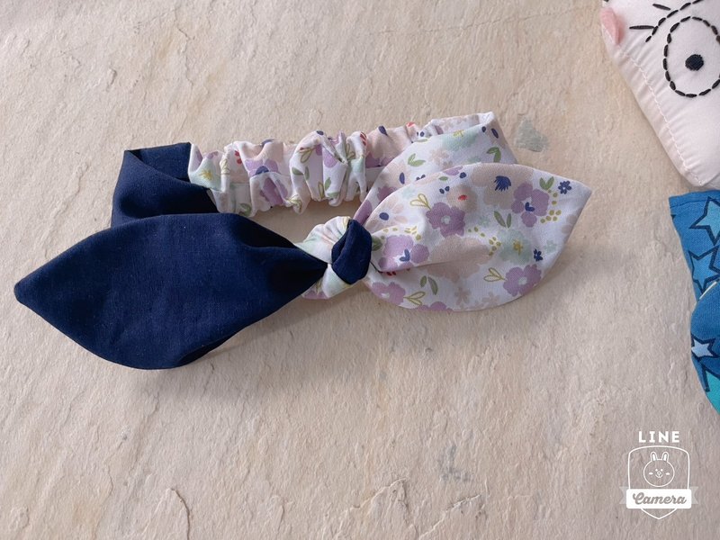 紫裸花香。纯棉绑带式蝴蝶结宝宝发带 - 婴儿帽/发带 - 棉．麻 多色
