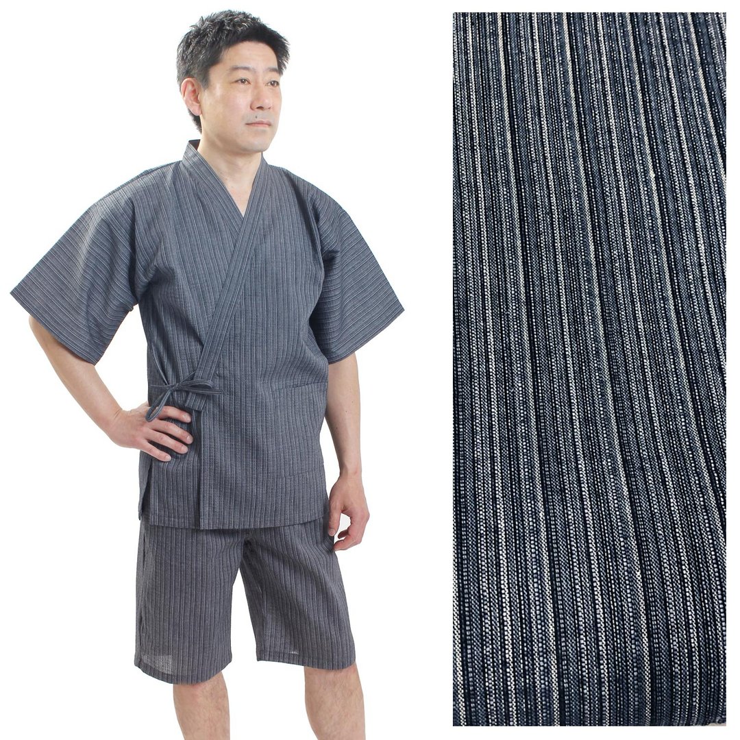 日本 和服 男士 甚平 休闲服 睡衣 成套组 M L LL as01 - 居家服/睡衣 - 棉．麻 黑色