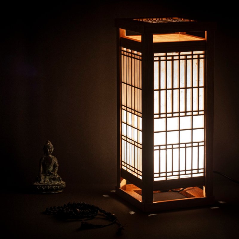 传统手工木格编织（Kumiko）桌灯（中款） - 灯具/灯饰 - 木头 