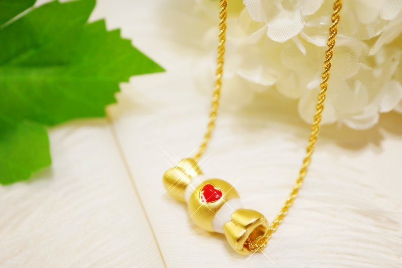 糖果甜心-爱心-(硬金吊坠) - 项链 - 24k 金 金色