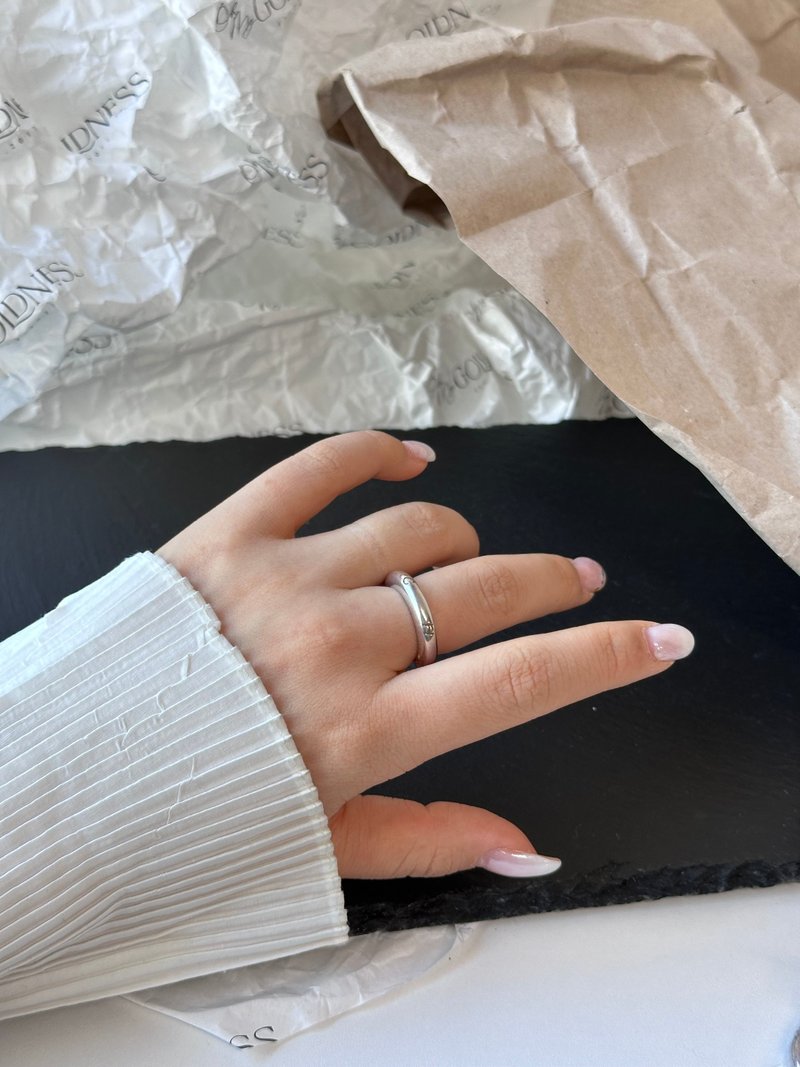 中古品 Chanel 香奈儿 复古纯银Logo戒指 - 戒指 - 其他金属 银色