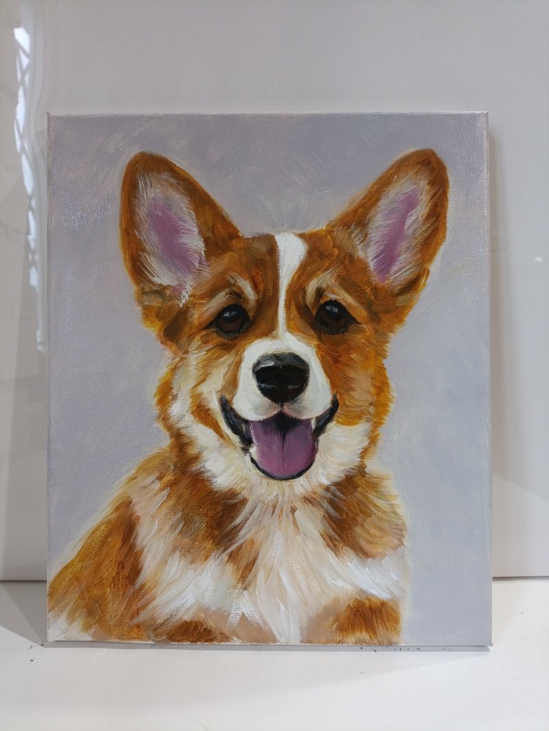 猎犬绘画原创艺术狗油画帆布画 - 海报/装饰画/版画 - 棉．麻 金色