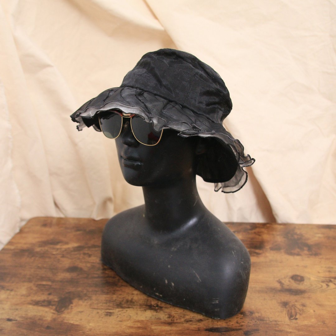 Back to Green::户外渔夫帽 黑白蕾丝 层次 d-13 vintage hat - 帽子 - 棉 