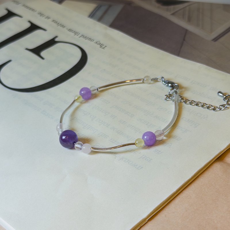 紫曜衡心 理性智慧×人缘平衡×防护贵人能量 - 手链/手环 - 水晶 