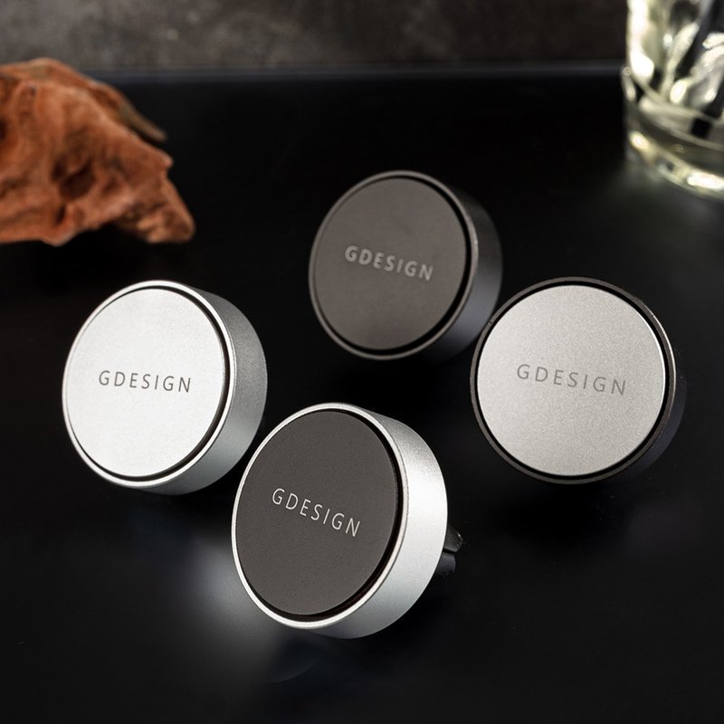 Gdesign 经典款铝合金车用扩香-LOGO款 (商品尺寸直径:4CM) - 香薰/精油/线香 - 铝合金 黑色