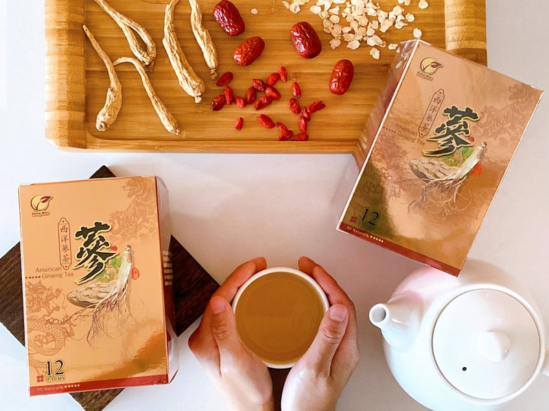 汉方养生茶 | 严选补气西洋蔘茶12入 | 增强体力 活力元气 - 茶 - 新鲜食材 橘色