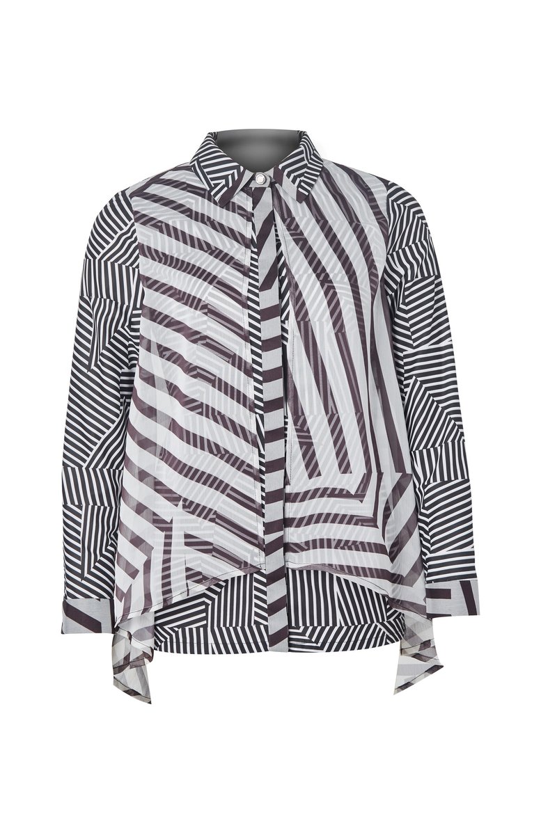 阿登森林迷彩双层衬衫 - 女装衬衫 - 聚酯纤维 白色