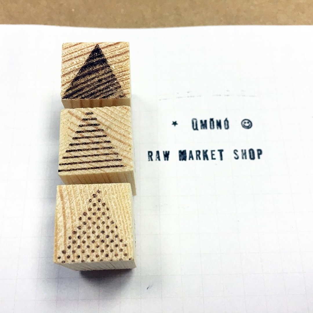 Raw Market Shop 原木印章【形状系列 / 三角形3入组 No.153】 - 印章/印台 - 木头 咖啡色