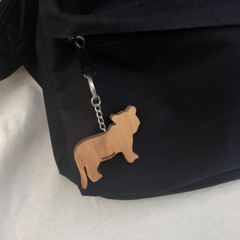 woowood-原木钥匙圈-虎 - 钥匙链/钥匙包 - 木头 咖啡色